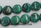 CCS212 15.5 inches 12mm flat round natural Chinese chrysocolla beads