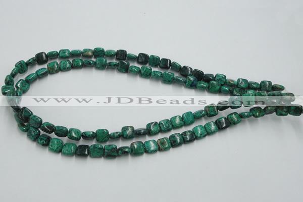 CCS220 15.5 inches 8*8mm square natural Chinese chrysocolla beads