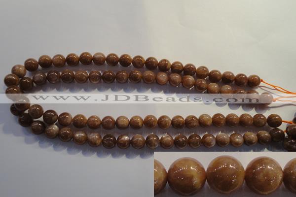 CCS353 15.5 inches 10mm round AB grade natural golden sunstone beads