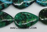 CCS456 15.5 inches 20*28mm flat teardrop dyed chrysocolla gemstone beads