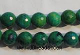 CCS603 15.5 inches 10mm faceted round dyed chrysocolla gemstone beads