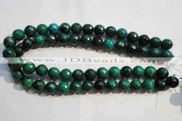 CCS605 15.5 inches 14mm faceted round dyed chrysocolla gemstone beads