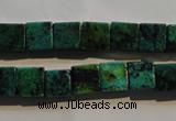 CCS612 15.5 inches 8*8mm cube dyed chrysocolla gemstone beads