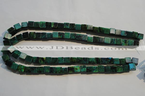 CCS612 15.5 inches 8*8mm cube dyed chrysocolla gemstone beads