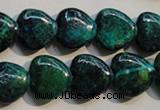 CCS651 15.5 inches 15*15mm heart dyed chrysocolla gemstone beads