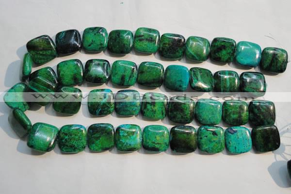 CCS672 15.5 inches 20*20mm square dyed chrysocolla gemstone beads