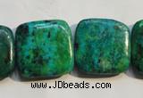 CCS673 15.5 inches 22*22mm square dyed chrysocolla gemstone beads