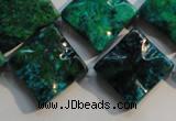 CCS685 15.5 inches 18*18mm wavy diamond dyed chrysocolla beads