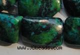 CCS706 15.5 inches 20*30mm twisted rectangle dyed chrysocolla beads