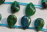 CCS712 Top-drilled 12*17mm flat teardrop dyed chrysocolla gemstone beads