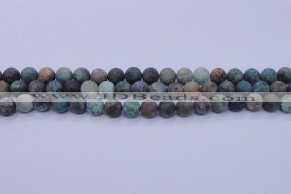 CCS763 15.5 inches 10mm round matte natural chrysocolla beads