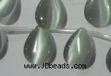 CCT1021 Top-drilled 13*18mm flat teardrop cats eye beads wholesale