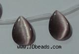 CCT1022 Top-drilled 13*18mm flat teardrop cats eye beads wholesale