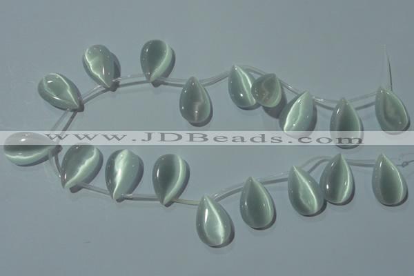 CCT1030 Top-drilled 14*22mm flat teardrop cats eye beads wholesale