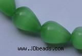 CCT19 14 inches 10*14mm teardrop green cats eye beads wholesale