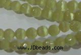 CCT314 15 inches 4mm faceted round cats eye beads wholesale