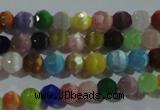 CCT318 15 inches 4mm faceted round cats eye beads wholesale