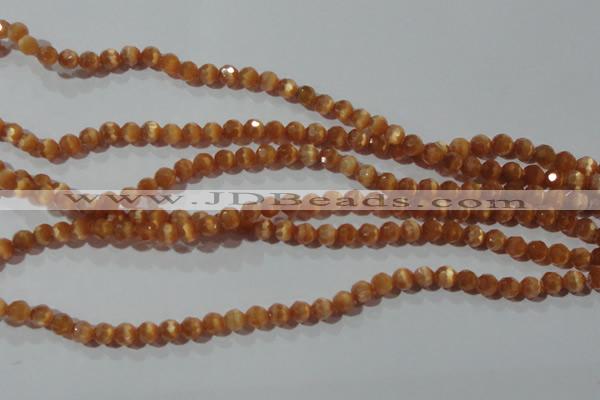 CCT344 15 inches 5mm faceted round cats eye beads wholesale