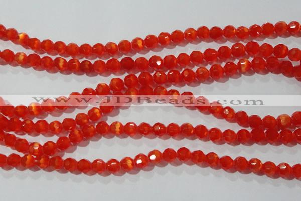 CCT355 15 inches 6mm faceted round cats eye beads wholesale