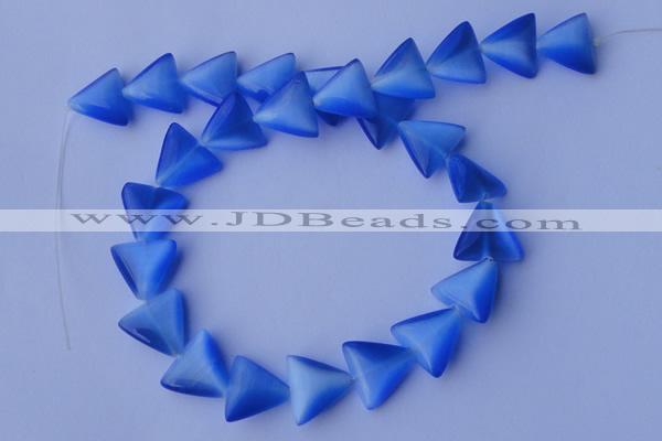 CCT36 14.5 inches 15*16mm triangle ink blue cats eye beads wholesale