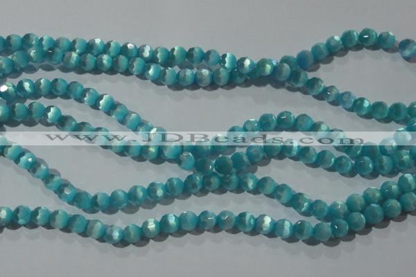 CCT362 15 inches 6mm faceted round cats eye beads wholesale