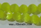 CCT375 15 inches 8mm faceted round cats eye beads wholesale