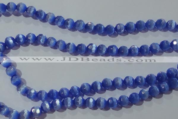 CCT382 15 inches 8mm faceted round cats eye beads wholesale