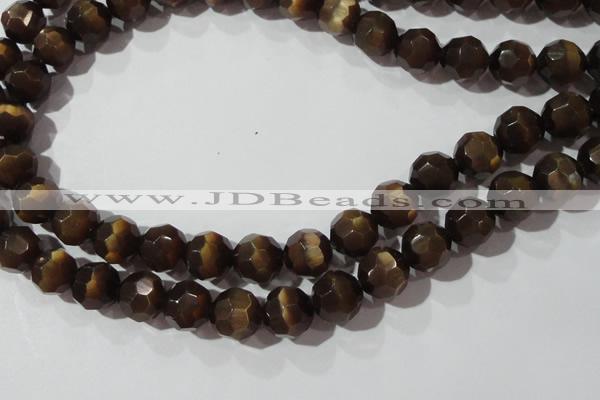 CCT395 15 inches 10mm faceted round cats eye beads wholesale