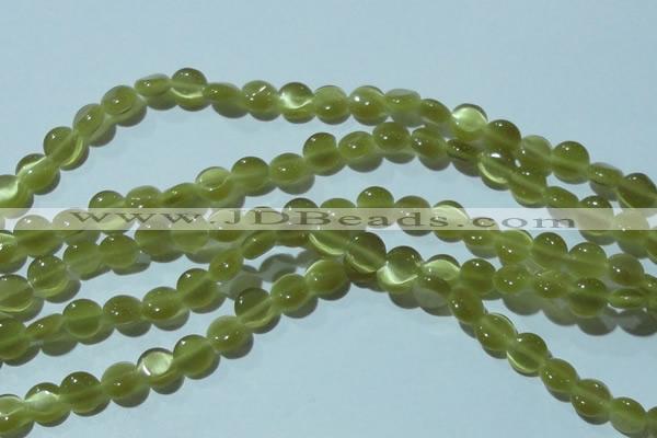 CCT459 15 inches 6mm flat round cats eye beads wholesale