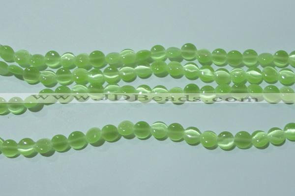 CCT460 15 inches 6mm flat round cats eye beads wholesale