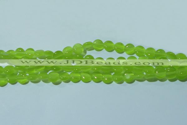 CCT461 15 inches 6mm flat round cats eye beads wholesale