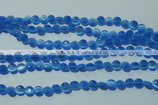 CCT464 15 inches 6mm flat round cats eye beads wholesale