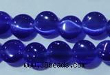 CCT466 15 inches 6mm flat round cats eye beads wholesale