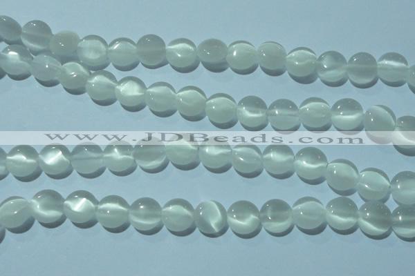 CCT480 15 inches 8mm flat round cats eye beads wholesale