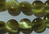 CCT483 15 inches 8mm flat round cats eye beads wholesale