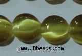 CCT518 15 inches 10mm flat round cats eye beads wholesale