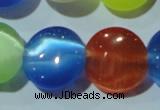 CCT526 15 inches 10mm flat round cats eye beads wholesale