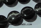 CCT529 15 inches 10mm flat round cats eye beads wholesale