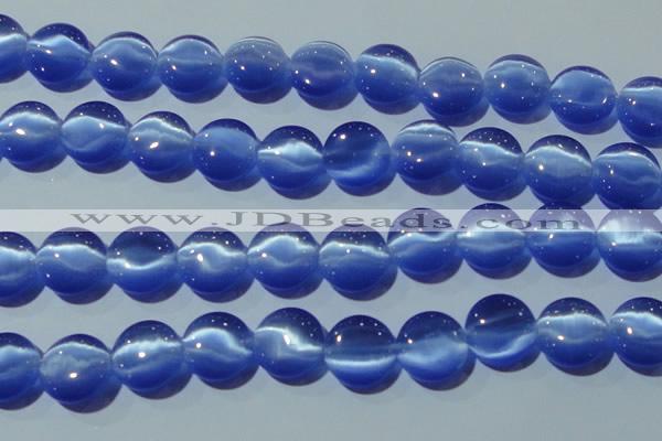 CCT550 15 inches 12mm flat round cats eye beads wholesale