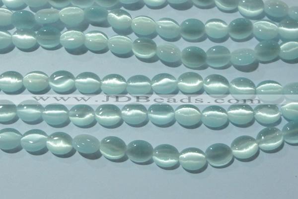 CCT660 15 inches 8*10mm oval cats eye beads wholesale