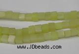 CCU03 15.5 inches 4*4mm cube olive jade beads wholesale