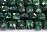 CCU1016 15 inches 4mm faceted cube malachite beads