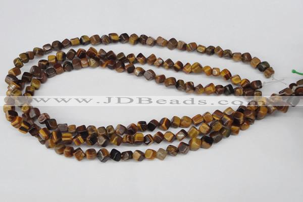 CCU104 15.5 inches 6*6mm cube yellow tiger eye beads wholesale