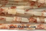 CCU1092 15 inches 2*4mm cuboid red net jasper beads