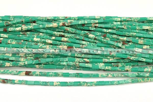 CCU1119 15 inches 2*4mm cuboid imitation sea sediment jasper beads