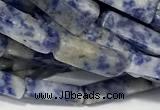 CCU1135 15 inches 4*13mm cuboid blue spot stone beads