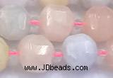 CCU1287 15 inches 9mm - 10mm faceted cube morganite beads