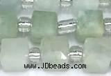 CCU1311 15 inches 7mm - 8mm faceted cube aquamarine beads