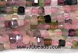 CCU1325 15 inches 2.5mm faceted cube tourmaline beads