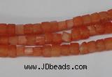 CCU15 15.5 inches 4*4mm cube dyed white jade beads wholesale